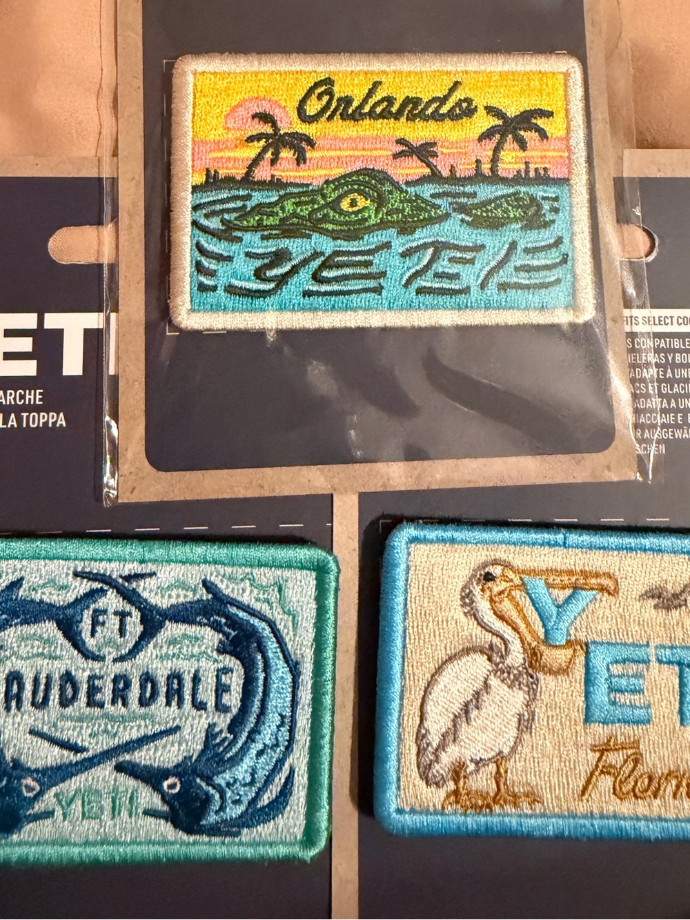 FLORIDA 3 PATCH SET Orlando Alligator Ft Lauderdale Marlin FL Seagull (Pelican)